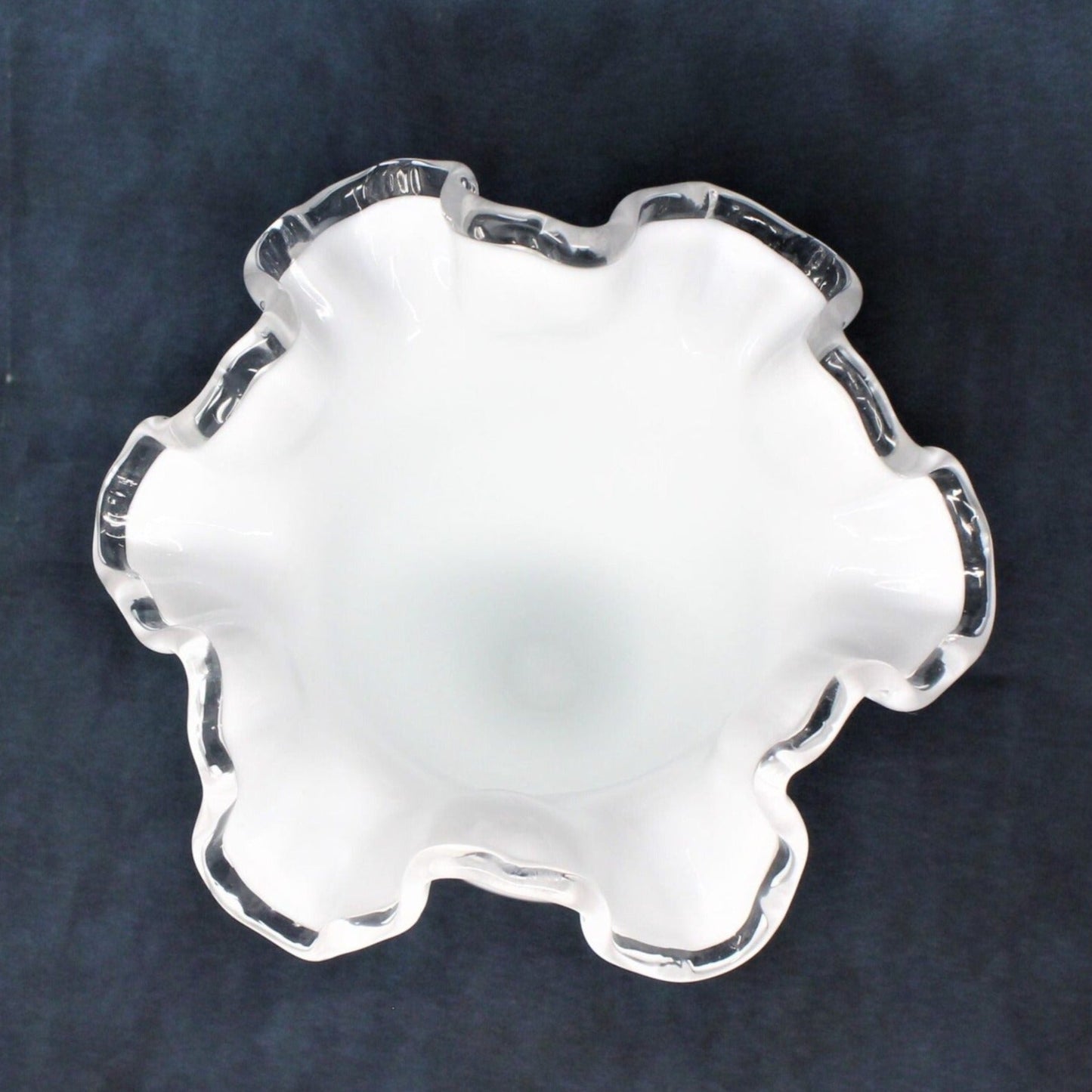 Vase, Fenton, Silver Crest Double Crimped Vase, 6" Vintage