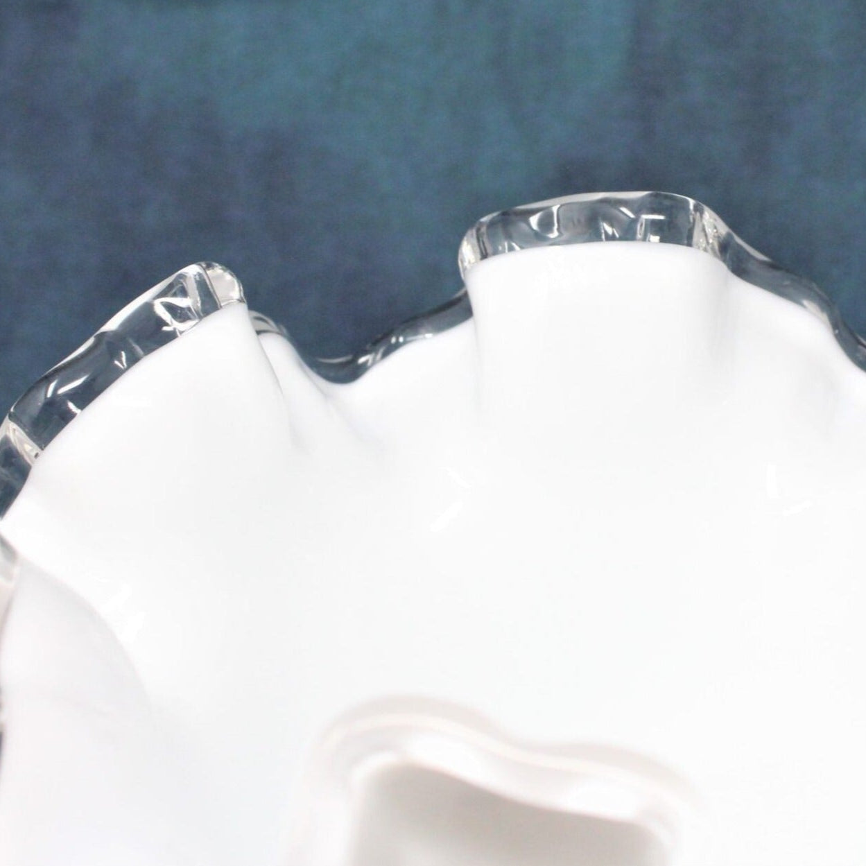 Vase, Fenton, Silver Crest Double Crimped Vase, 6" Vintage