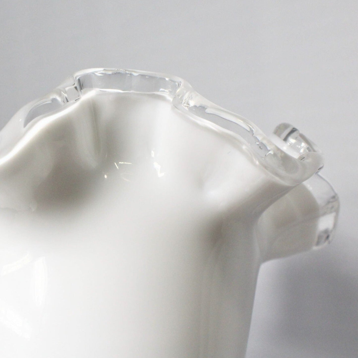 Vase, Fenton, Silver Crest Double Crimped Vase, 6" Vintage