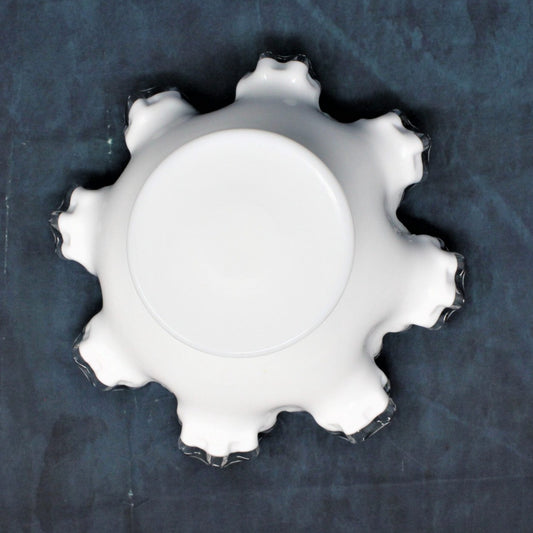 Comport / Compote, Fenton, Silver Crest Double Crimped, Pedestal Bowl, 8" Vintage