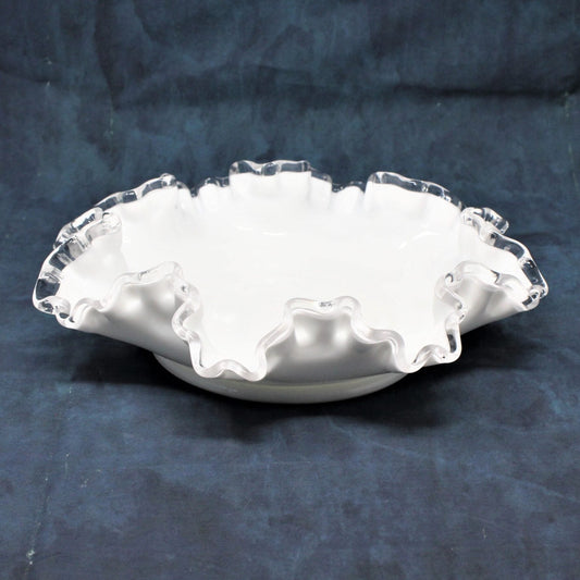 Bon Bon / Candy Dish, Fenton, Silver Crest Double Crimped 8", Vintage
