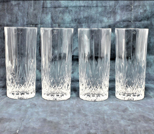 Glasses, Cocktail / Highball, Oneida, Capri Lucia Crystal, Italy, Set of 4