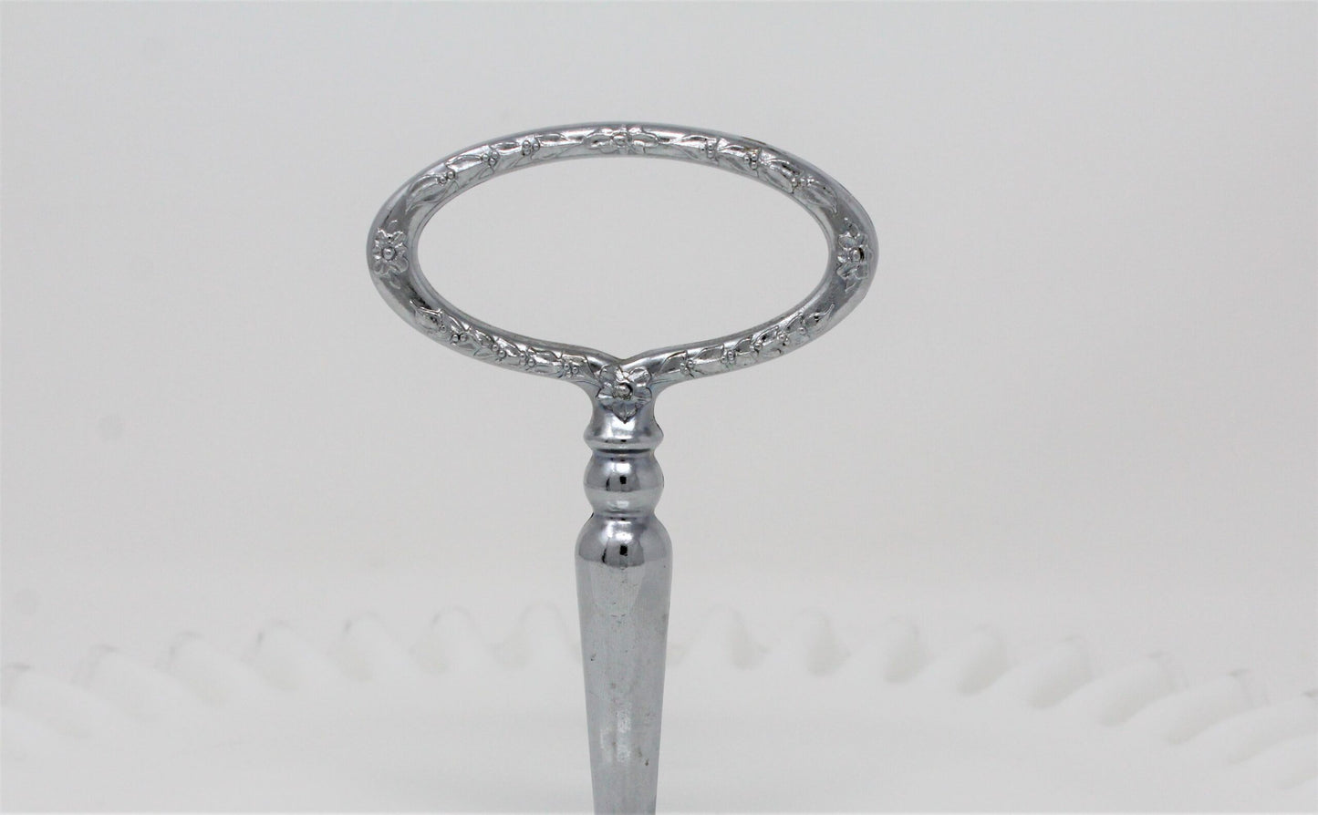 Sandwich Plate / Tidbit Tray with Metal Handle, Fenton, Silver Crest, Vintage
