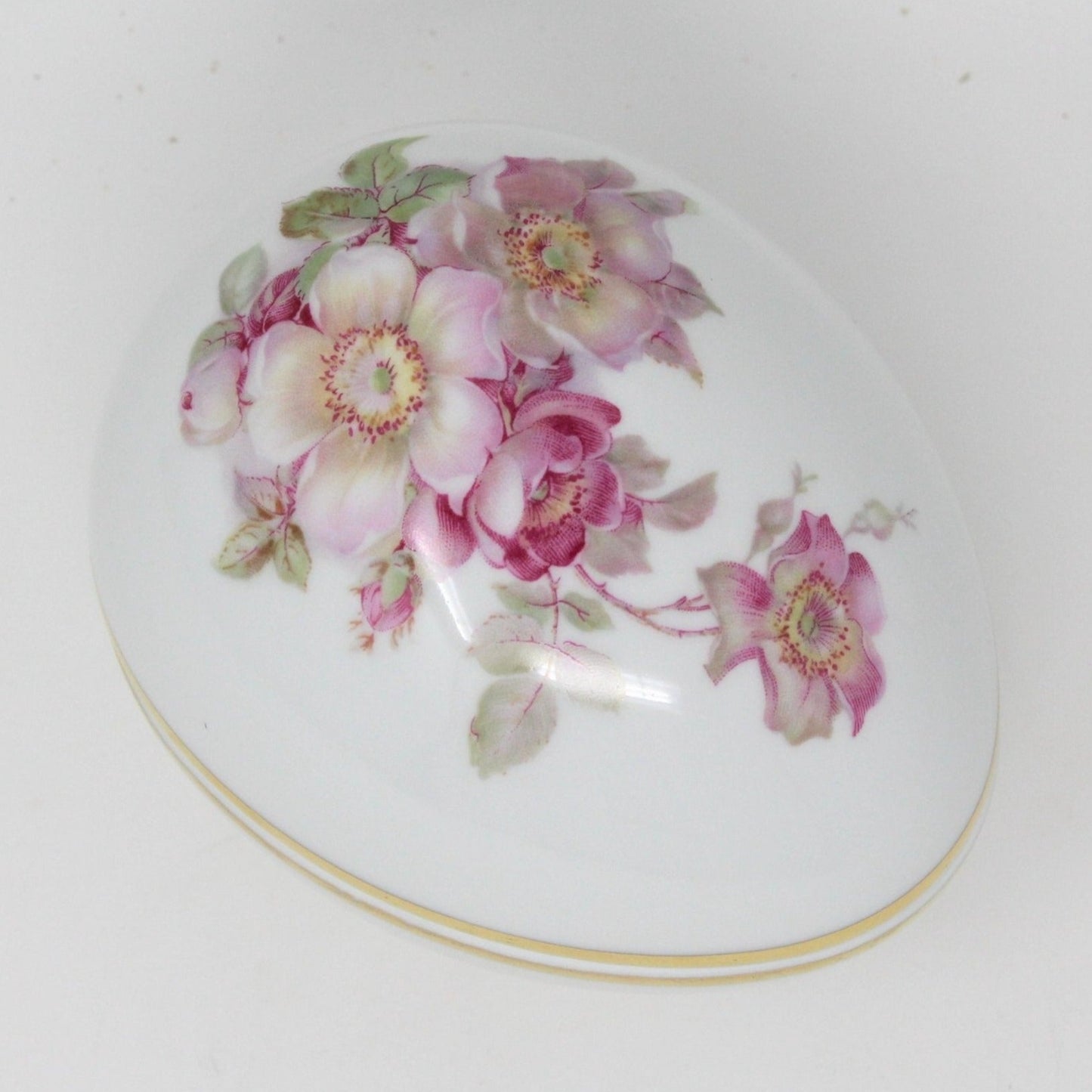 Trinket Box, Egg, Gerold Porzellan, Wild Roses, Vintage, Germany
