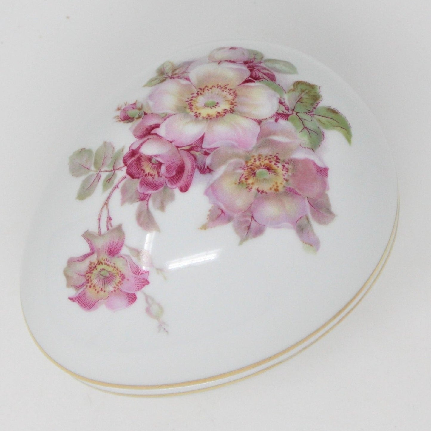 Trinket Box, Egg, Gerold Porzellan, Wild Roses, Vintage, Germany