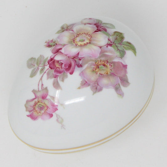 Trinket Box, Egg, Gerold Porzellan, Wild Roses, Vintage, Germany