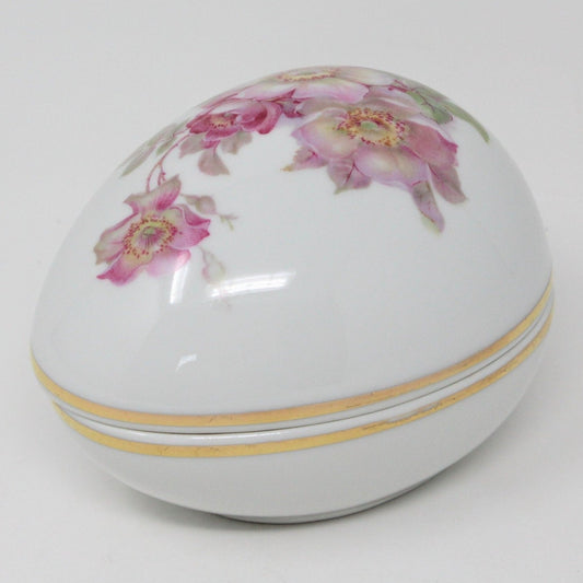 Trinket Box, Egg, Gerold Porzellan, Wild Roses, Vintage, Germany