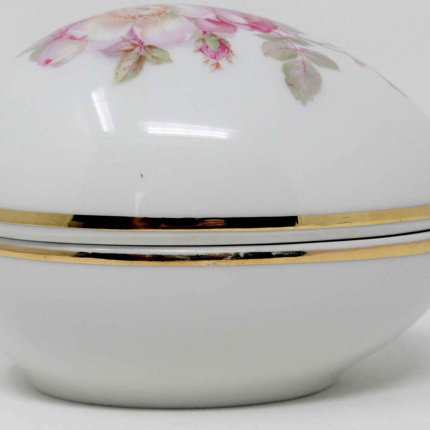 Trinket Box, Egg, Gerold Porzellan, Wild Roses, Vintage, Germany