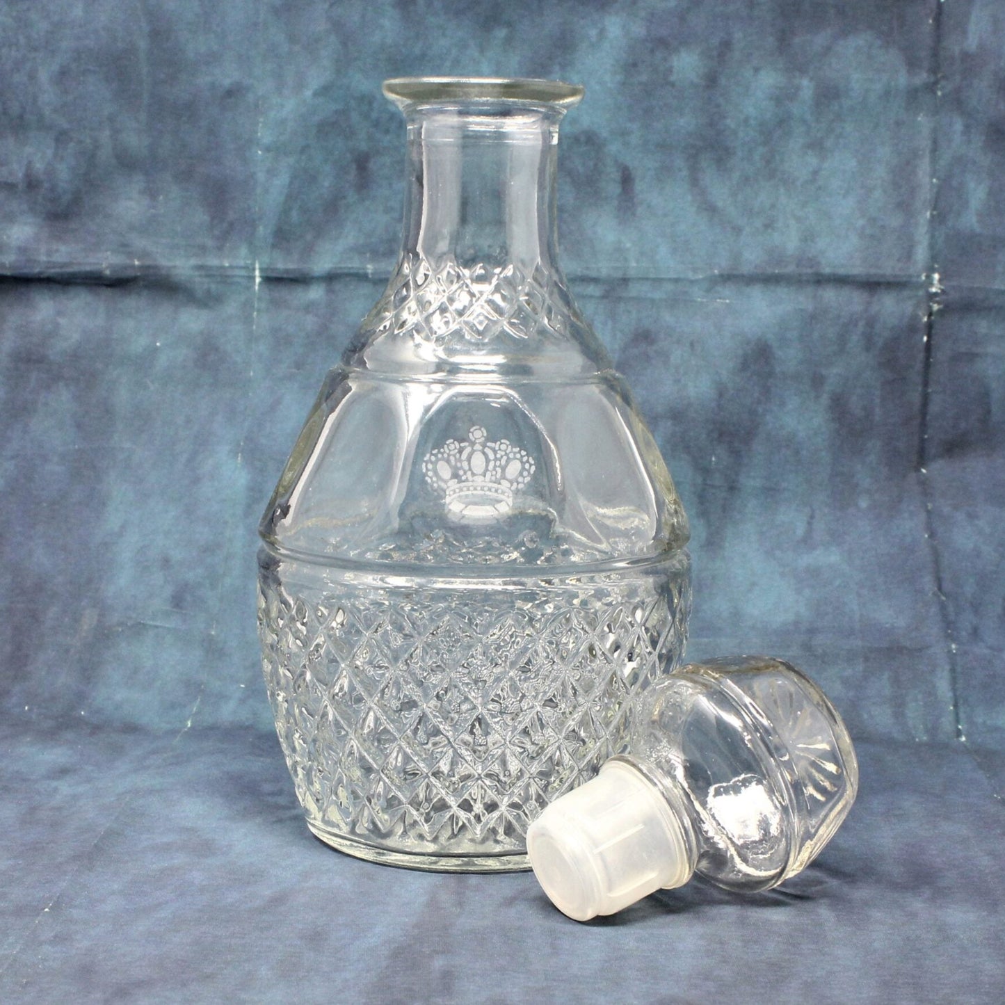 Decanter with Stopper, Crown Royal Canadian Whiskey Bottle, Vintage 1970's