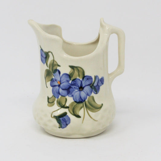 Creamer, Cash Family Pottery / Clinchfield Artware, Blue Flowers, Made in USA