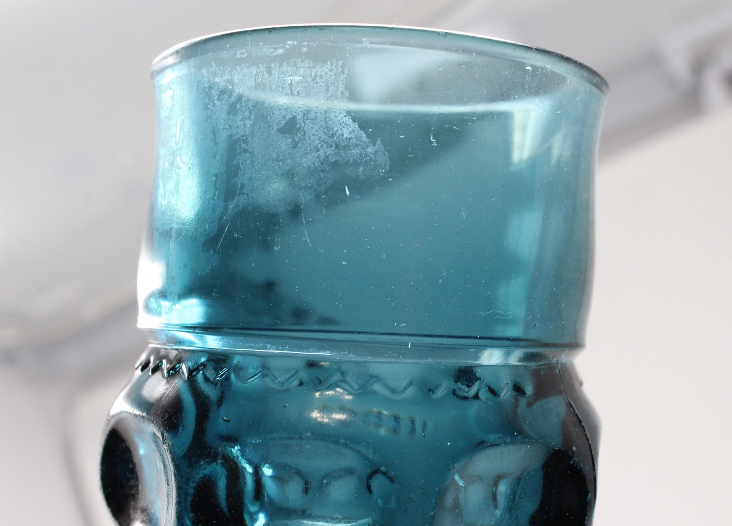 Water Goblets, Tiffin, King's Crown Blue, Set of 3, Vintage (Issues)