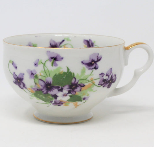 Snack Set, Norcrest Sweet Violet, Gold-Rimmed Porcelain, Vintage Japan