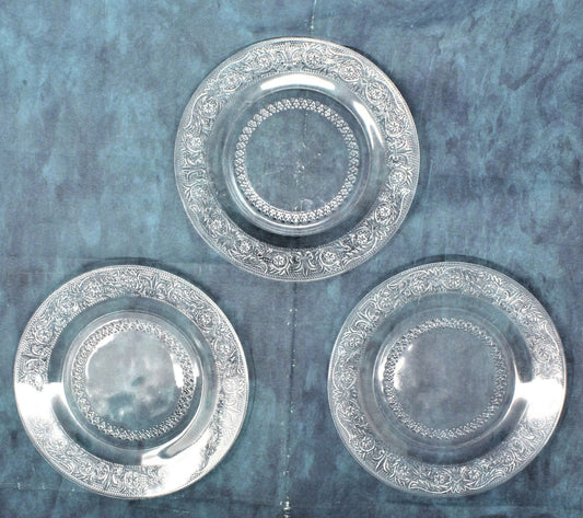 Dessert / Salad Plates, KIG Trellis Sandwich, Set of 3, Vintage