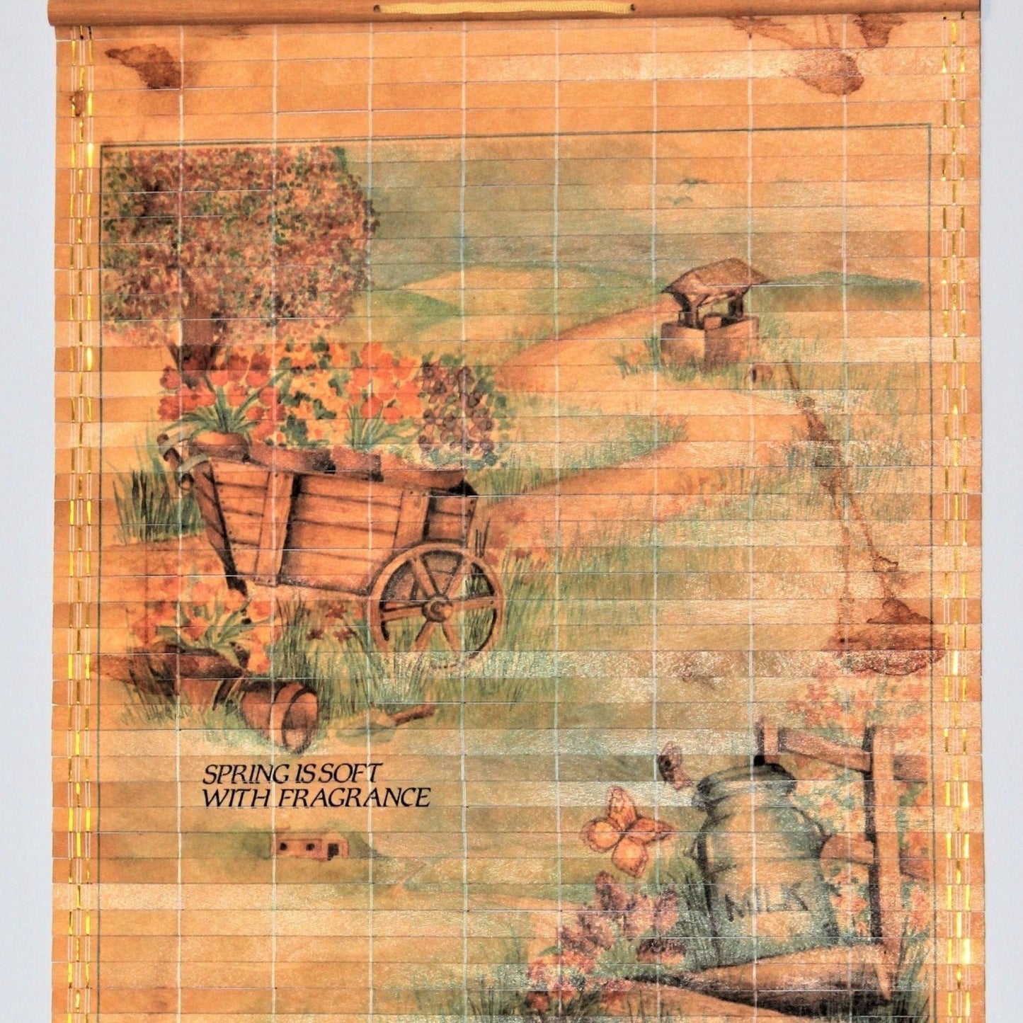 Calendar, Bamboo Scroll Calendar, Giftco, 1984, 2-sided, Vintage