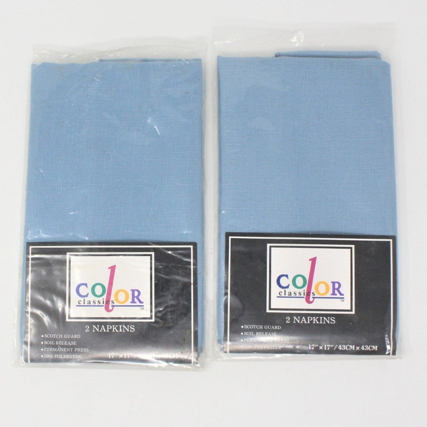 Cloth Dinner Napkins, Dusty Blue, Set of 4, Vintage