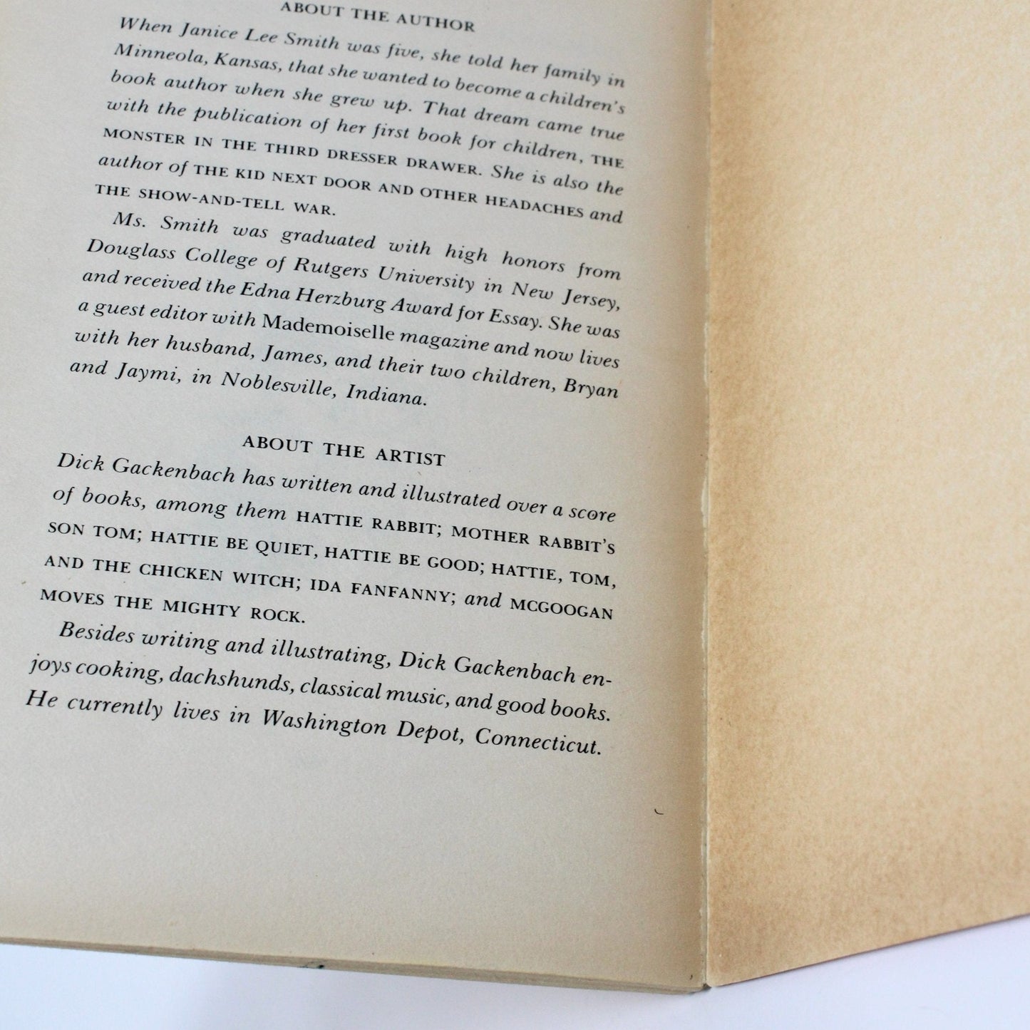 Children's Book, The Monster in the Third Dresser Drawer, Adam Joshua, Softcover, Vintage 1988