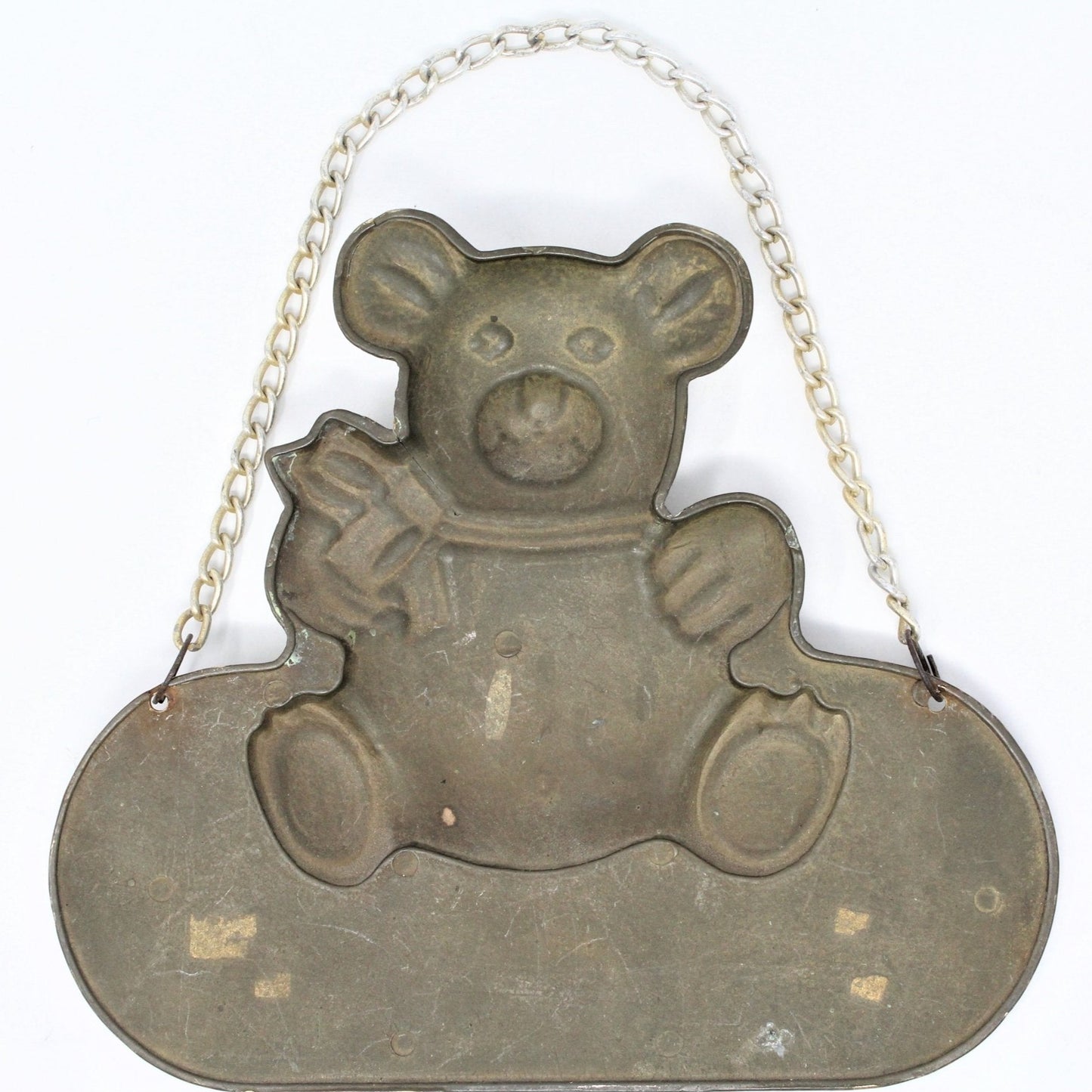Sign, Welcome Sign with Chain, Brass Teddy Bear, Vintage