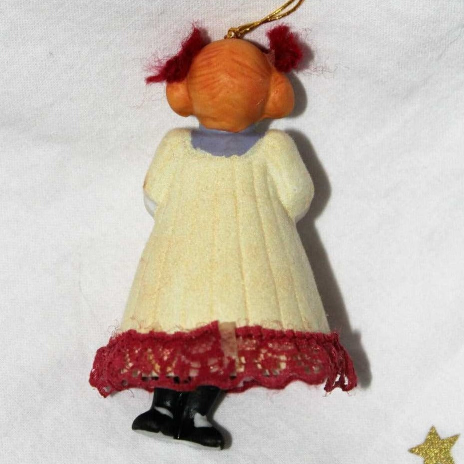 Ornaments, Jasco, Bell L'il Chimers Heirloom Dolls, Girl White Dress, Vintage, SOLD