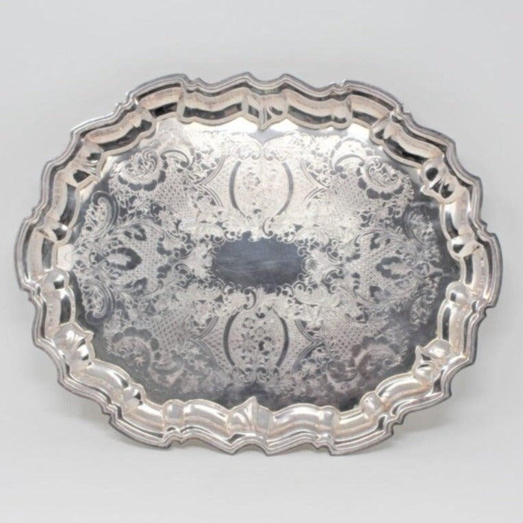 Tray, Leonard Silver, No. 520, Silverplate, Footed, Vintage 14