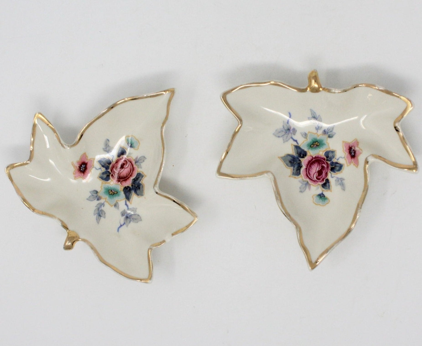 Salt Cellars, Gladding McBean, Leaf Shaped, Kaolena, Set of 2, Vintage