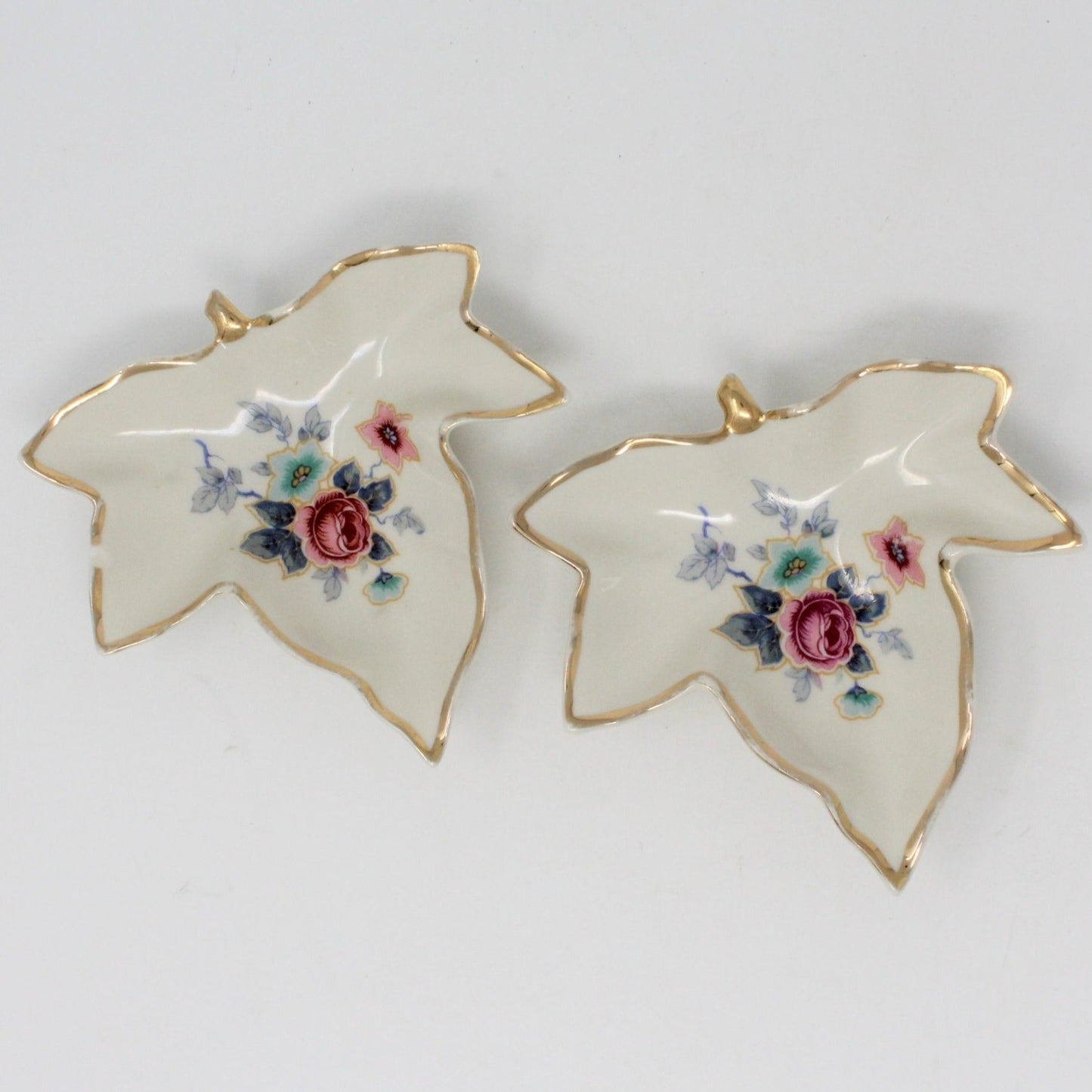Salt Cellars, Gladding McBean, Leaf Shaped, Kaolena, Set of 2, Vintage