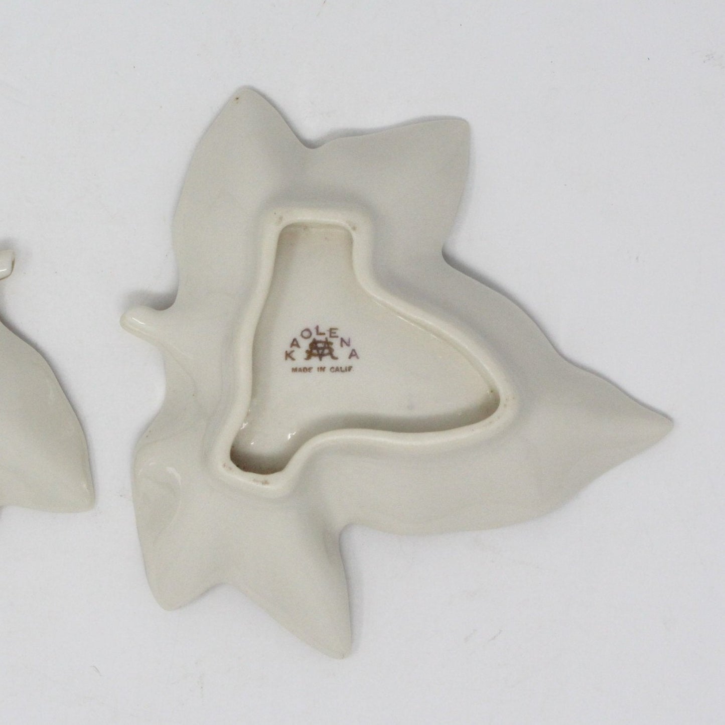 Salt Cellars, Gladding McBean, Leaf Shaped, Kaolena, Set of 2, Vintage