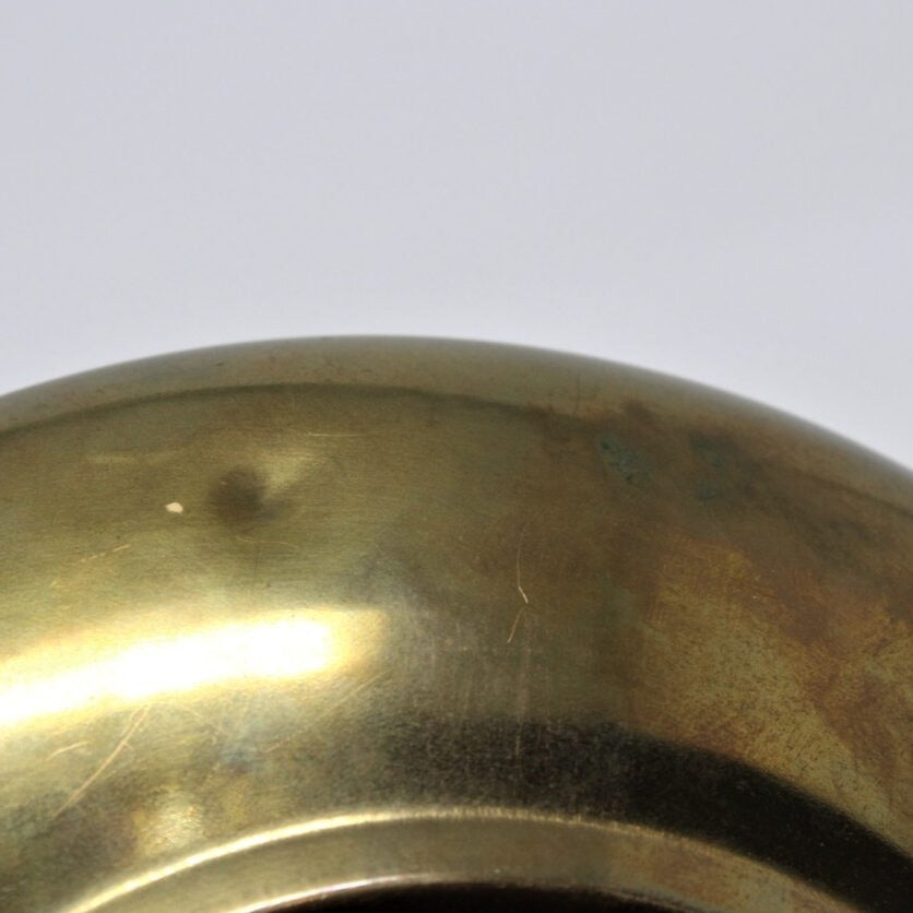 Bowl, Shallow Bowl, ACF, Enamel Oriental Flowers, Brass Encased, Decorative, Vintage Japan