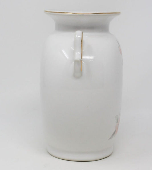 Vase, Fine China Japan, Oriental Floral Urn with Handles, Vintage