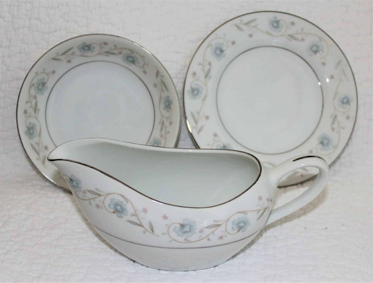 Bread & Butter Plates, Fine China of Japan, English Garden, Set of 4, Vintage