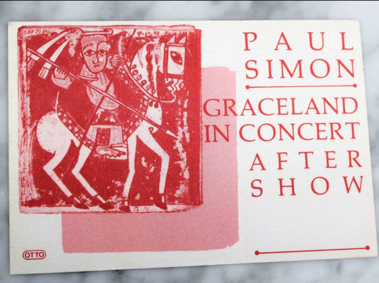 Backstage Pass, Paul Simon, Graceland Concert, After Show, 1986, Cloth