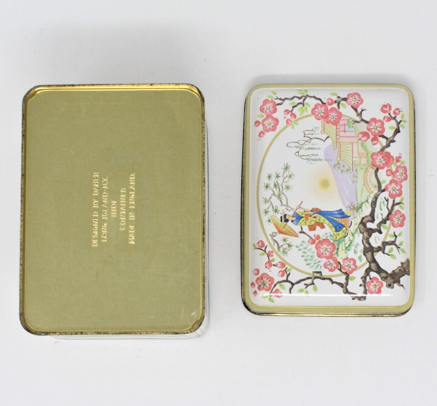 Tins, Gift Tin / Candy Tin, Daher, Geisha with Cherry Blossoms, Vintage England