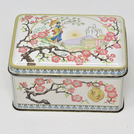 Tins, Gift Tin / Candy Tin, Daher, Geisha with Cherry Blossoms, Vintage England
