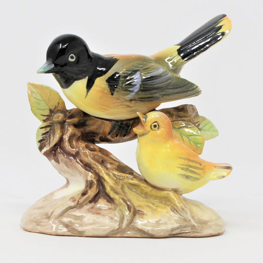 Figurine, Arnart, Oriole with Chick, Hand Painted, Vintage