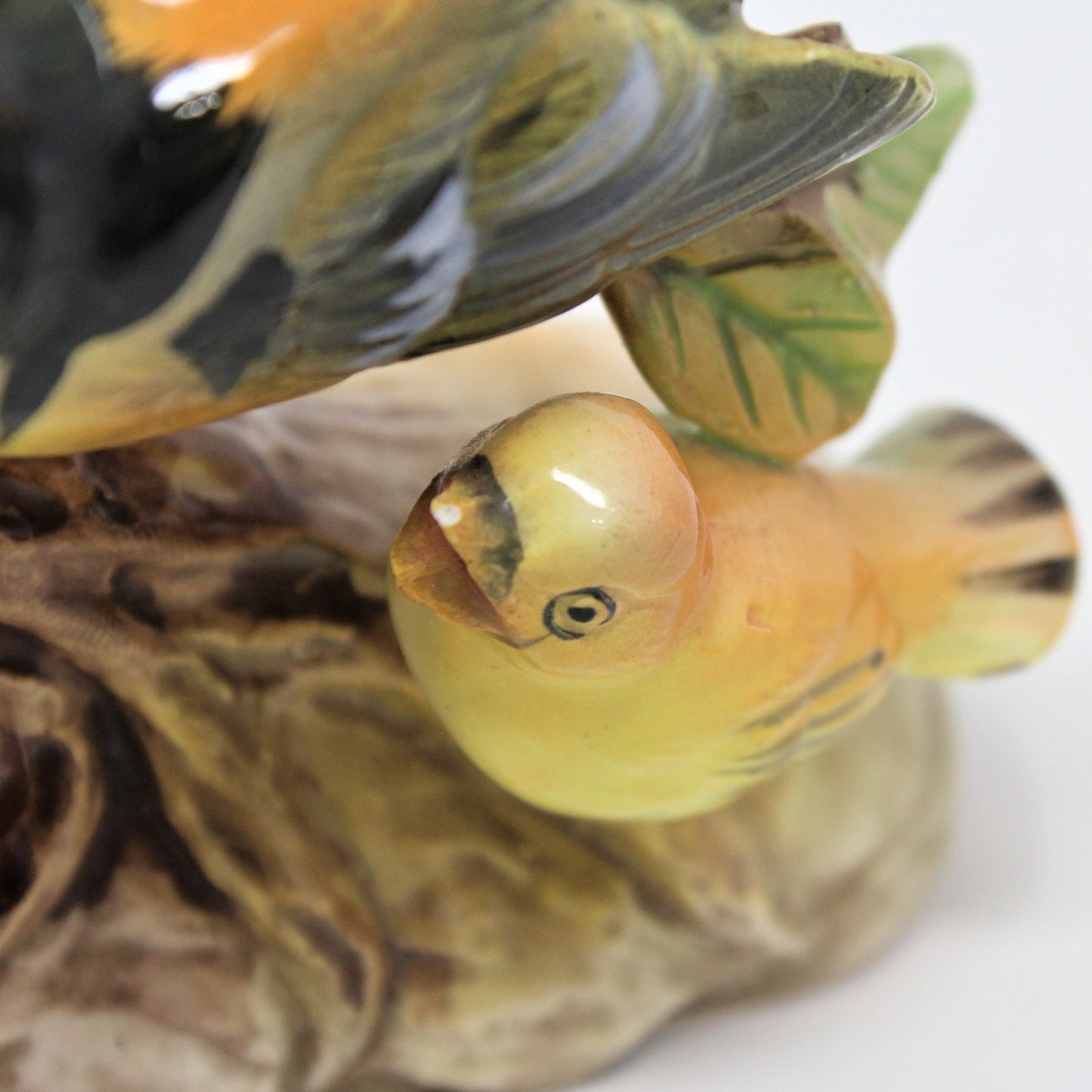 Figurine, Arnart, Oriole with Chick, Hand Painted, Vintage
