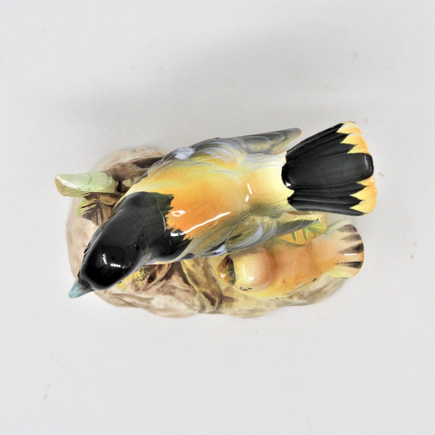 Figurine, Arnart, Oriole with Chick, Hand Painted, Vintage