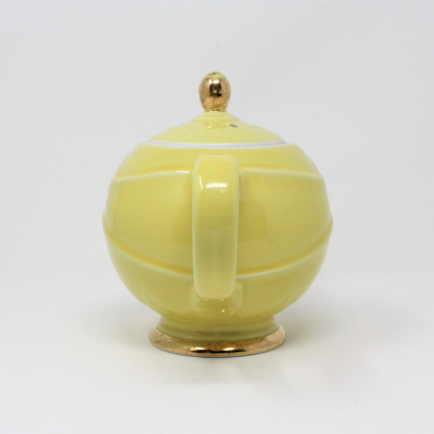 Teapot, Hall Pottery, Moderne in Canary Yellow, Vintage