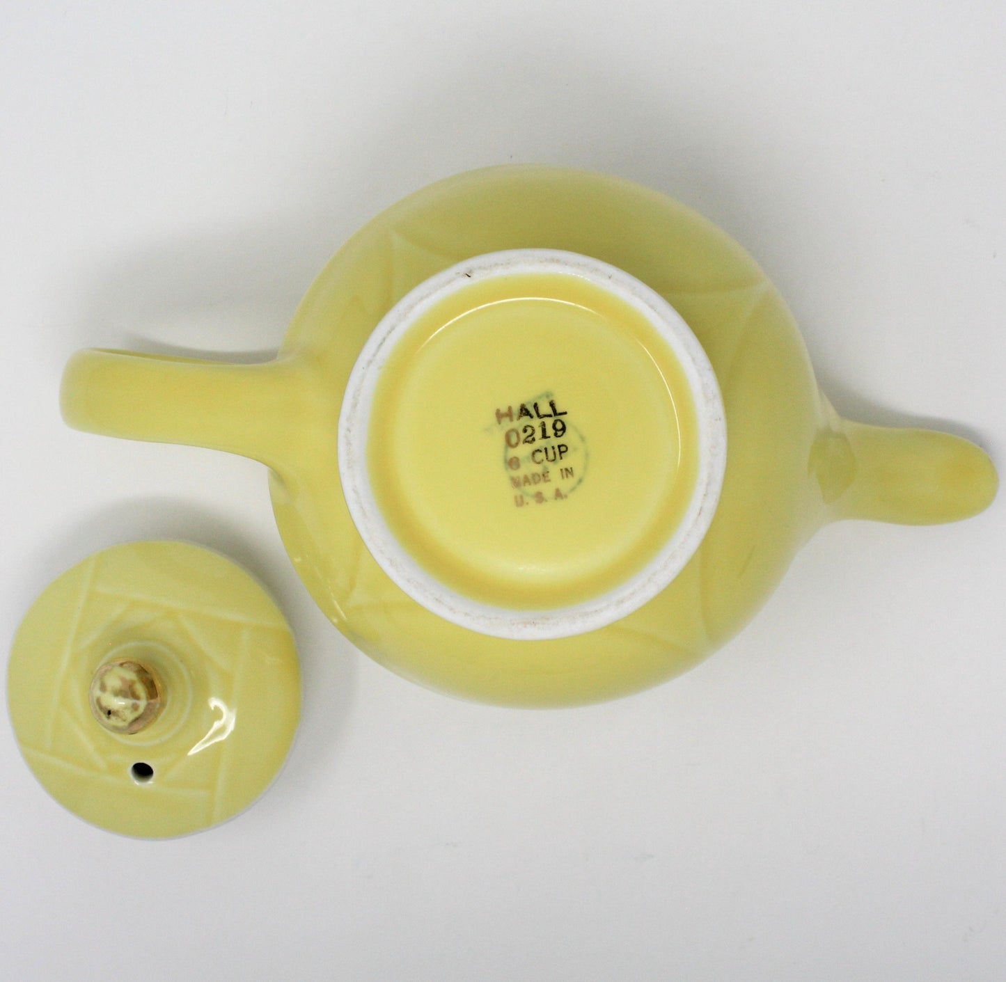 Teapot, Hall Pottery, Moderne in Canary Yellow, Vintage