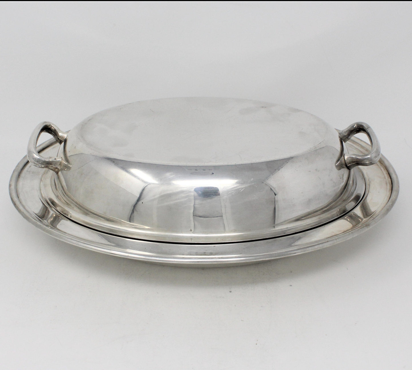 Serving Dish with Lid, National Silver Co 1205, Oval Silverplate Vintage