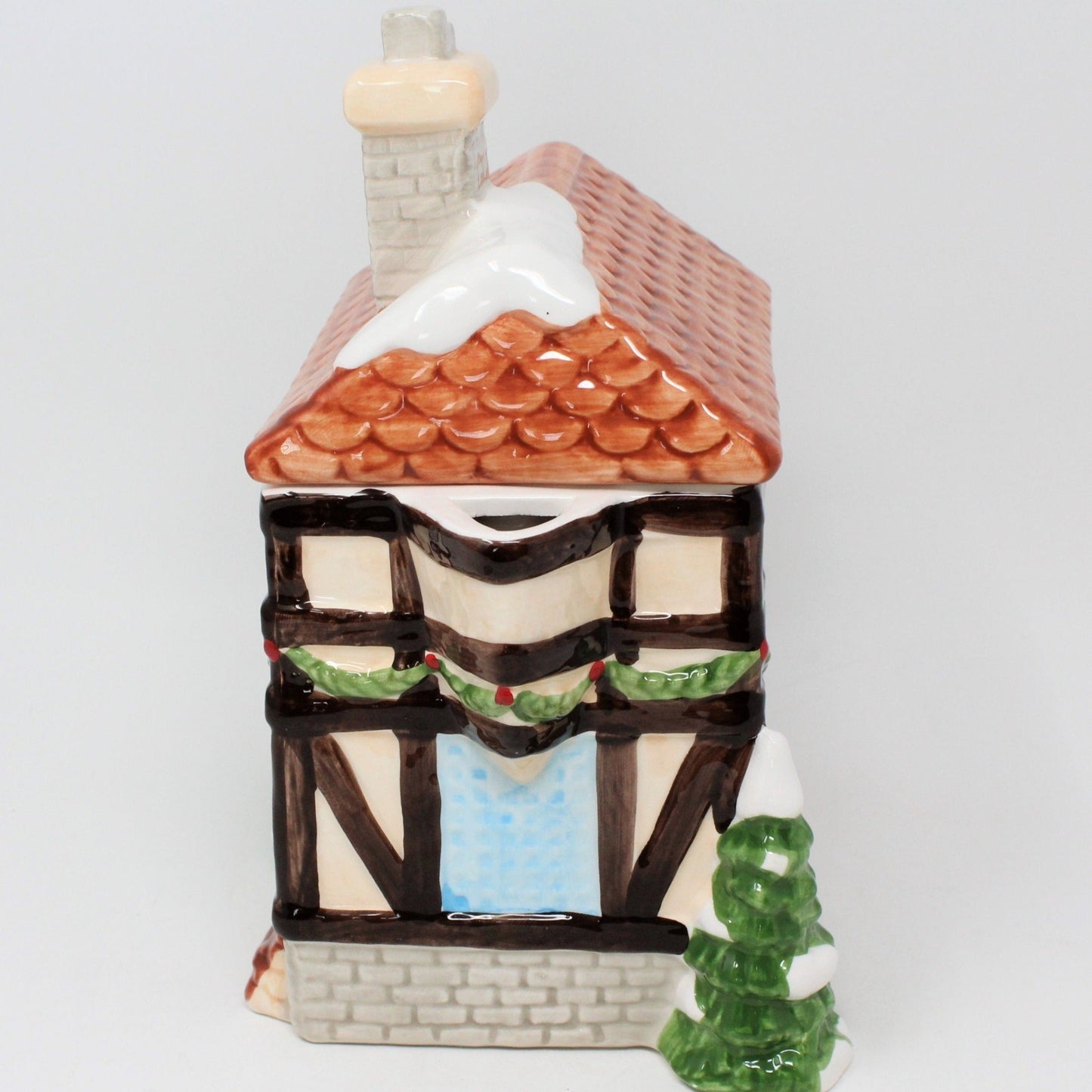 Teapot, Applause, Victorian Christmas House Shaped, Ceramic, Vintage