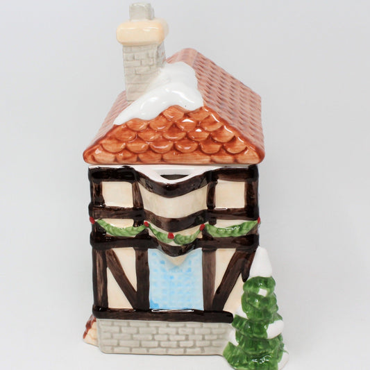 Teapot, Applause, Victorian Christmas House Shaped, Ceramic, Vintage