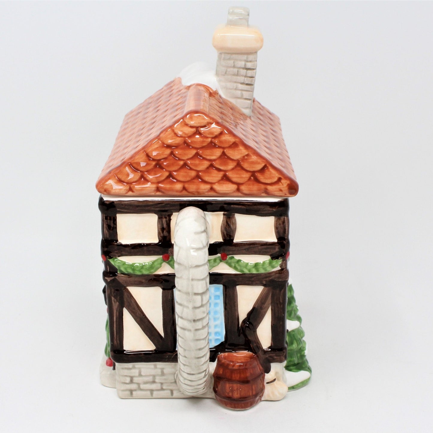 Teapot, Applause, Victorian Christmas House Shaped, Ceramic, Vintage