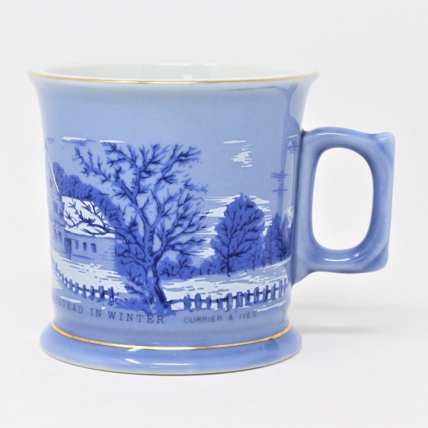 Shaving Mug, Currier & Ives, The Homestead In Winter, Vintage
