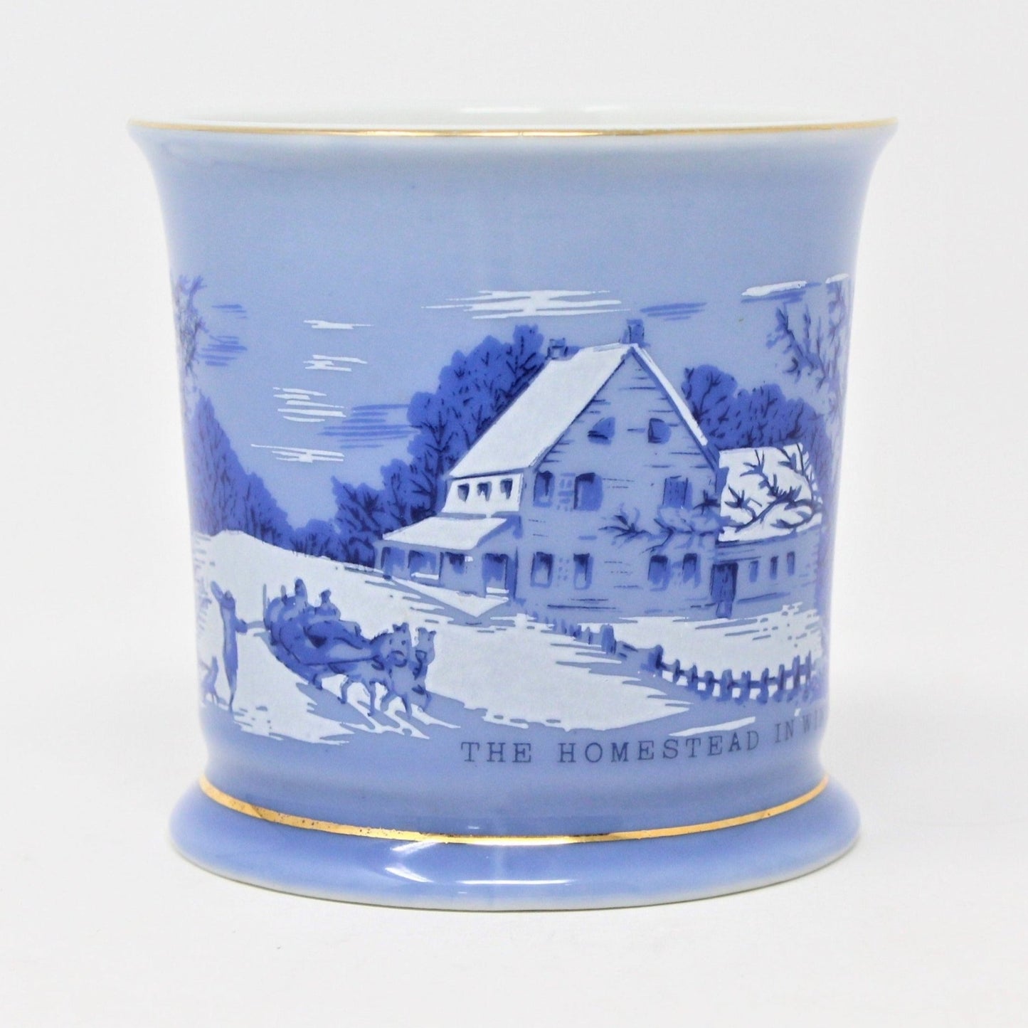 Shaving Mug, Currier & Ives, The Homestead In Winter, Vintage