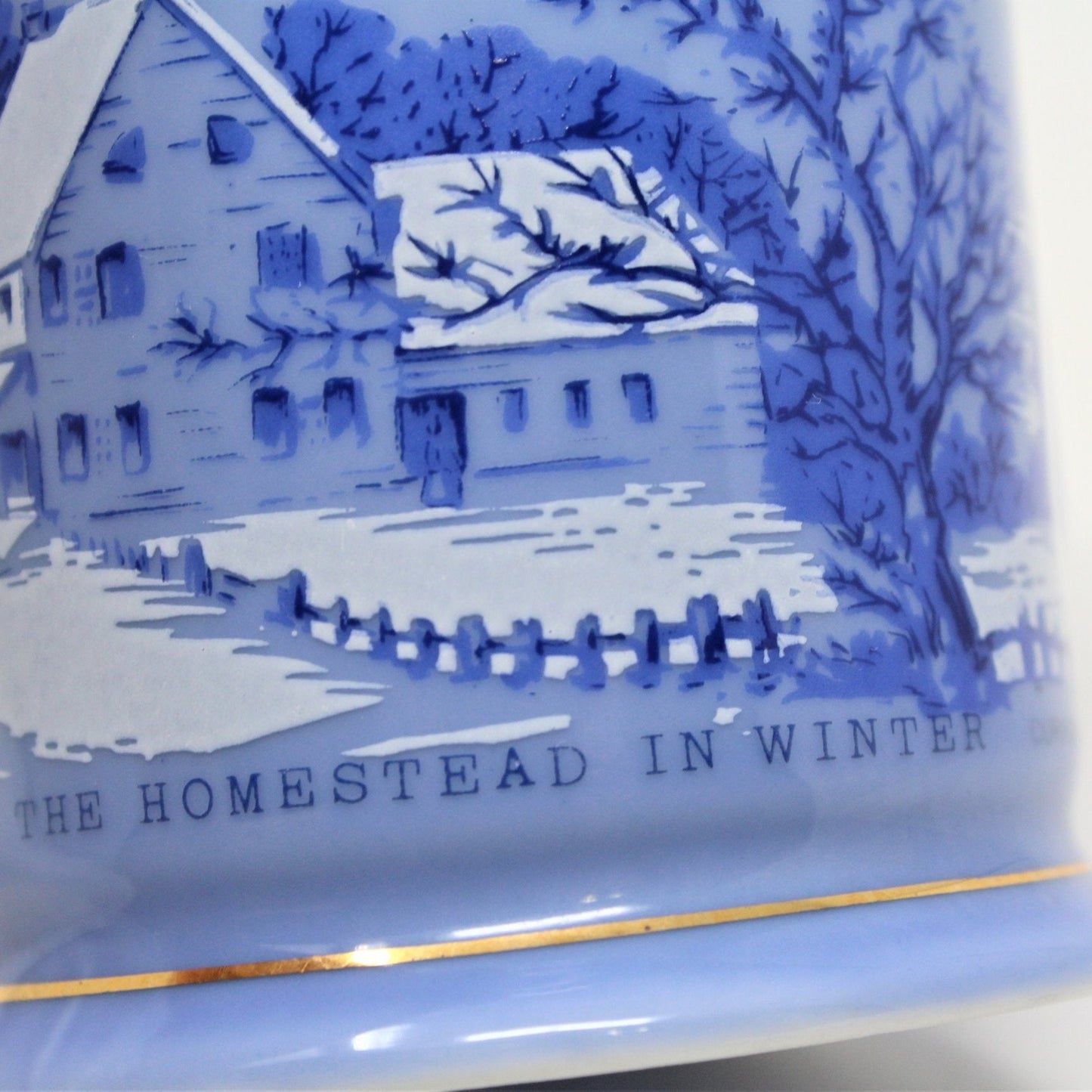 Shaving Mug, Currier & Ives, The Homestead In Winter, Vintage