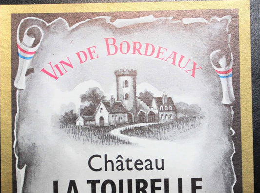 Wine Label, French Chateau La Tourelle Vin Rouge, NOS, Vintage