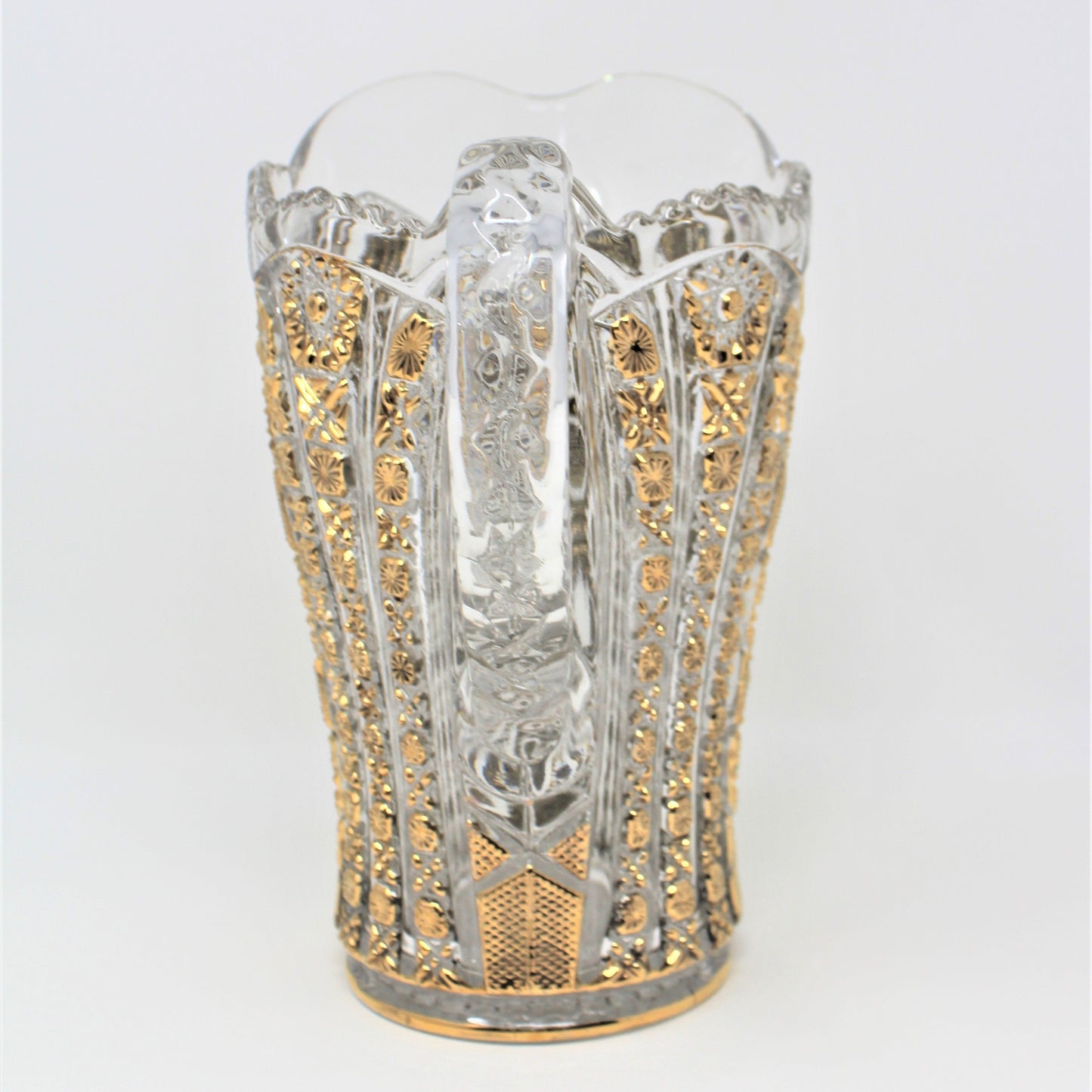 Pitcher, Imperial Glass, Pressed Bellaire / Octagon Gold, Antique