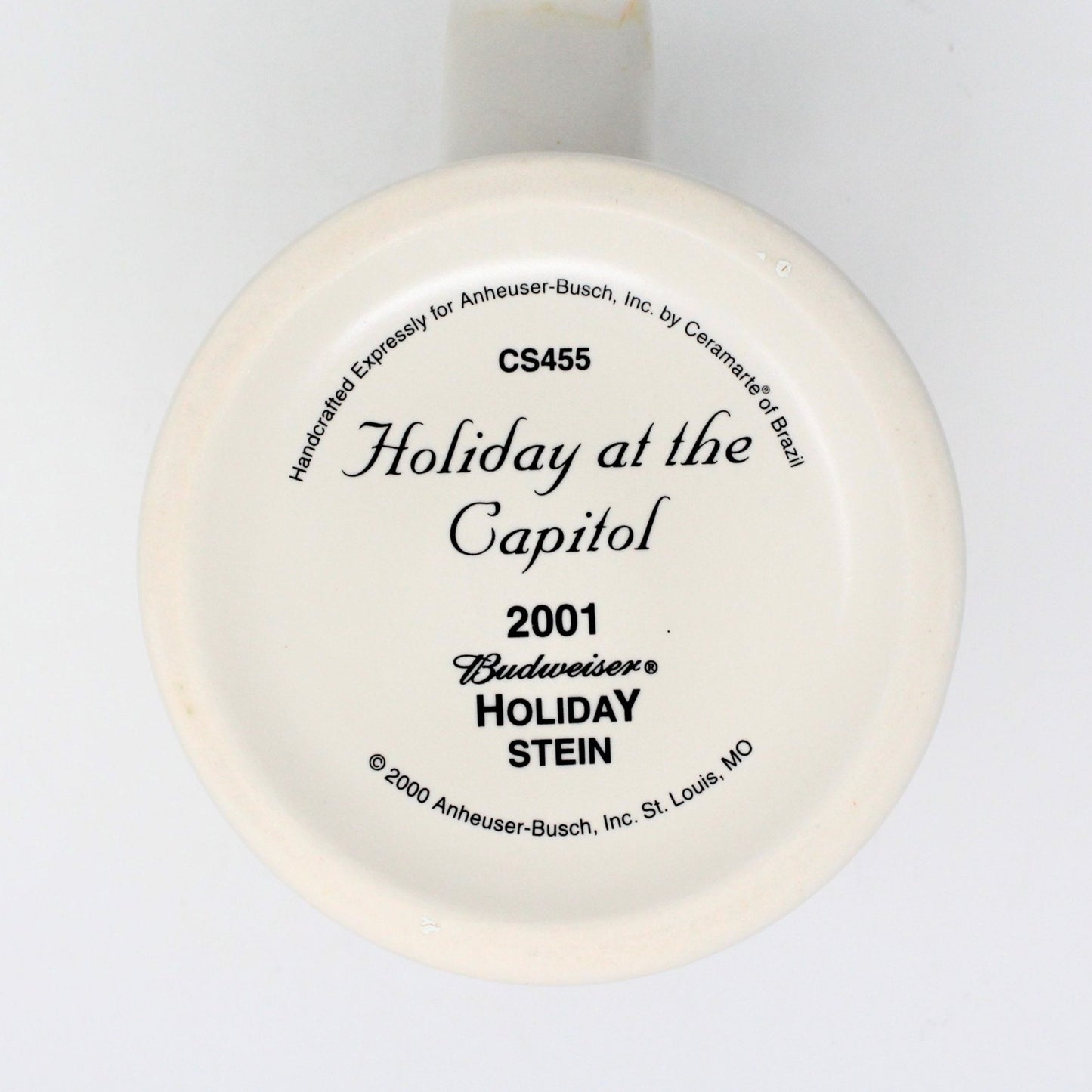 Beer Mug, Budweiser Commemorative Holiday at Capital Collectible, 2001