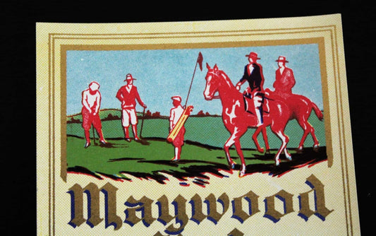 Whiskey Label, Maywood Club, Golf Original,1930's NOS Vintage