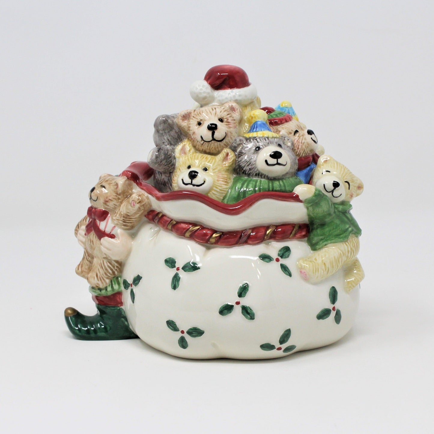 Trinket Box, Fitz and Floyd, Holiday Elf Collection, Porcelain, 2003