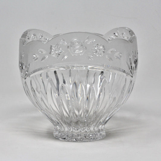 Vase, Oneida, Southern Garden Frosted, Crystal, Germany, 5", Vintage